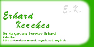 erhard kerekes business card